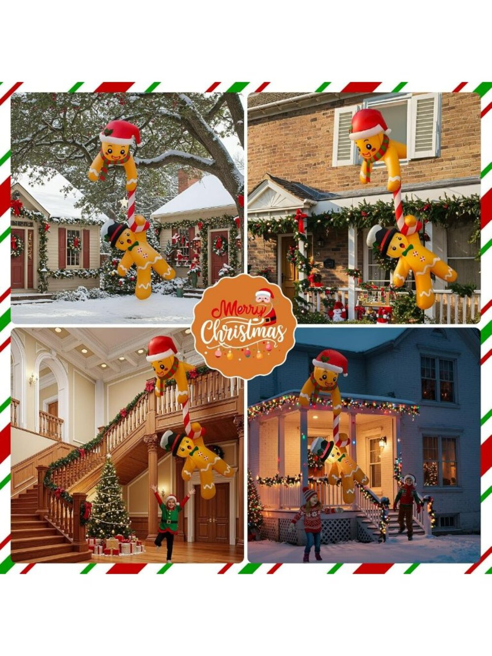 Gingerbread Inflatable Christmas Decor - 7FT Outdoor Holiday Decoration - Picture 8 of 9